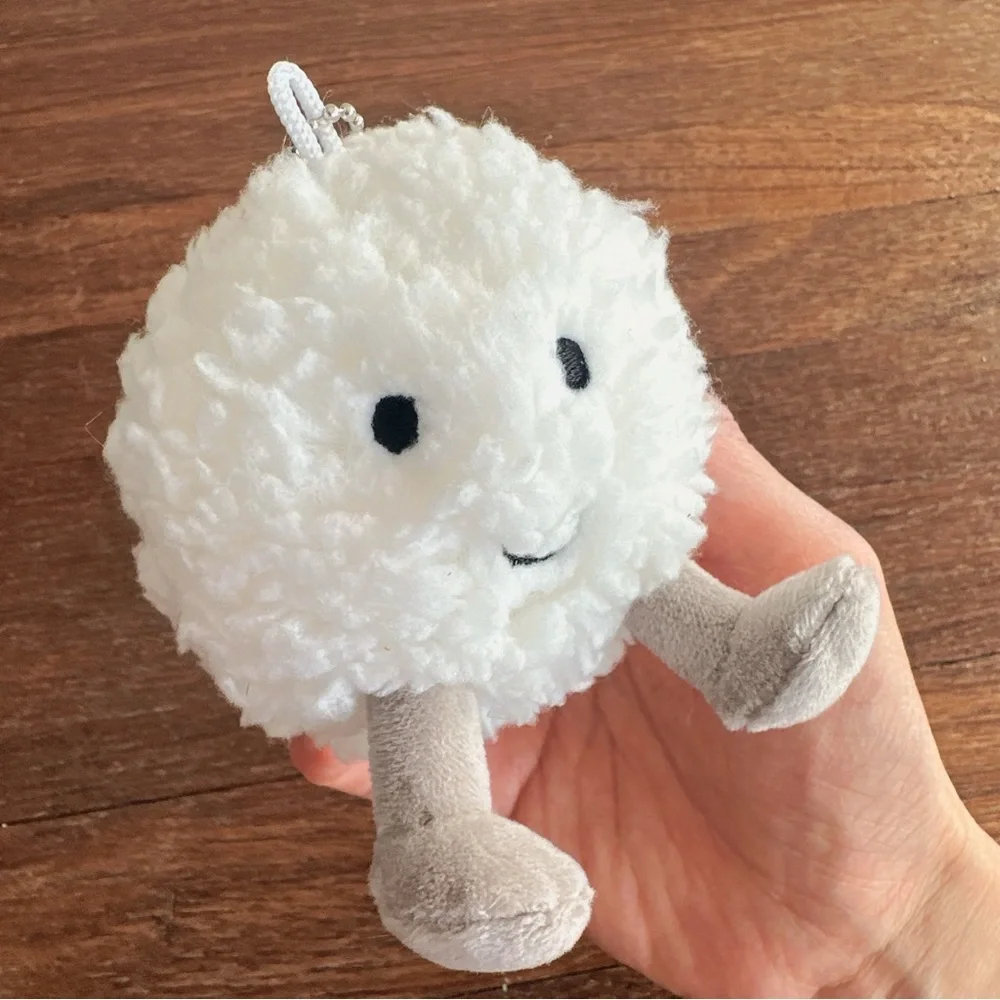 Cute Snowball Plush Keychain Bag Charm Kawaii Soft Mini Stuffed Toy Gift New